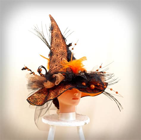 Orangw and black witch hat